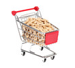 Holzpellets in Einkaufswagen