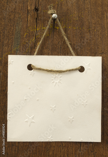 Photo: blank paper note hanging blank paper note hanging