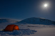 Tent an Moon on a Winter Tour