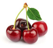 sweet cherries with  leaf