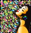 Bella Ragazza Bacio-Girl's Kiss-Colorful Pop Art Design