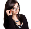 Happy girl wearing glasses