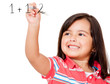 Girl learning to add
