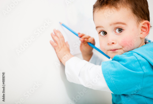 Photo: Boy drawing Boy drawing