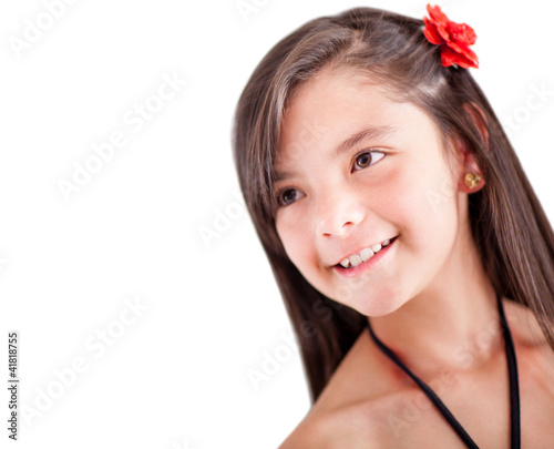 Photo: Pensive girl smiling Pensive girl smiling