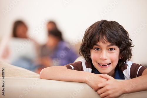 Photo: Happy boy at home Happy boy at home