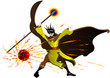 Wizard with staff and fireball