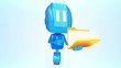 Blue robot with opening folder