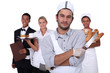 People working in the service sector