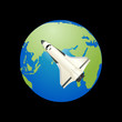 Space shuttle orbiting the Earth vector
