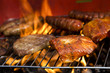 Closeup of fried burgers