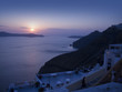 Sunset over the new Volcano at Santorini Greece