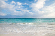 sea and tropical sky in Caribbean beach on sunrise sea and tropical sky in Caribbean beach on sunrise