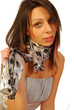 Young brunette woman in elegant gray suit 100 Young brunette woman in elegant gray suit 100