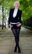 Beautiful young blonde posing in street Beautiful young blonde posing in street