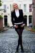 Cute young blonde female outdoors