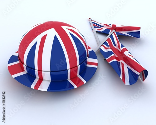 Illustration: Union Jack Jubilee Hat and Flag Union Jack Jubilee Hat and Flag