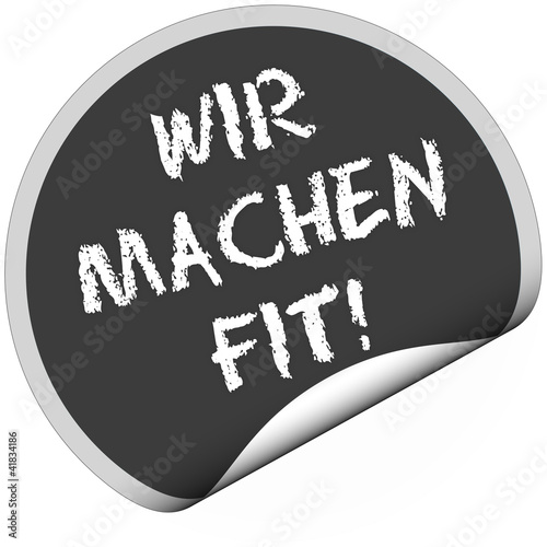 Illustration: TF-Sticker rund curl unten WIR MACHEN FIT! TF-Sticker rund curl unten WIR MACHEN FIT!