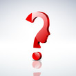 Vector: Human Doubt, question mark in the head # Vector Human Doubt, question mark in the head # Vector