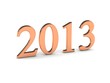 Year 2013 in copper numbers isolated on white