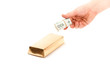 Paper money from poland and bar of gold Paper money from poland and bar of gold