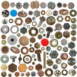 Big collection old rusty Screw heads, bolts, steel nuts