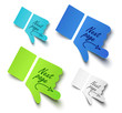 Vector illustration paper hands. Message label