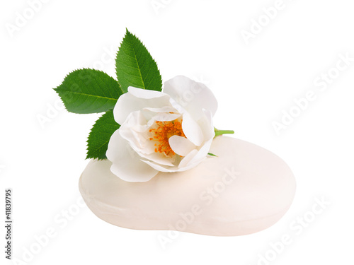 Photo: Rose flower on soap Rose flower on soap