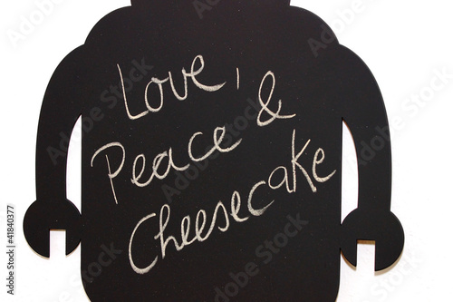 Photo: love, peace and cheesecake love, peace and cheesecake