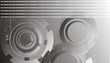 Abstract technology circles on gray