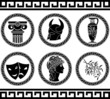 hellenic buttons. stencil. fifth variant
