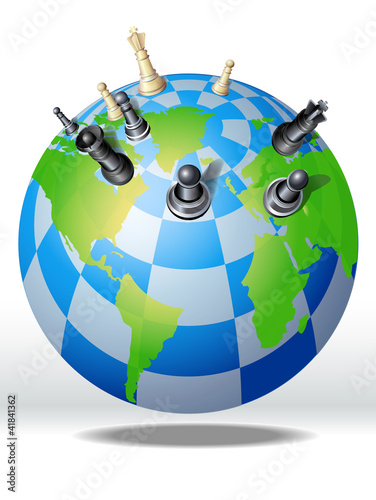 Vector: Chess around the globe Chess around the globe
