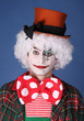 Clown auf blauem Hintergrund