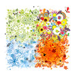 Four seasons frame - spring, summer, autumn, winter.