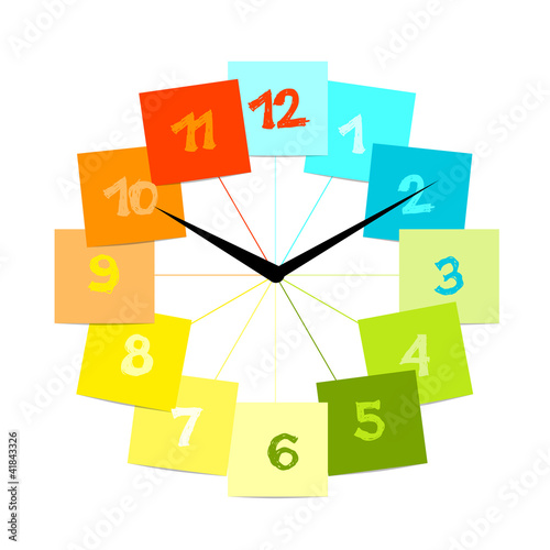 Vektor: Creative clock design with stickers for your text Creative clock design with stickers for your text