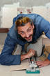 tiler at work