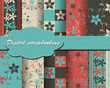 set of vector flower paper for scrapbook