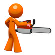 3d Orange Man Chainsaw Back View