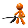 3d Orange Man Hedge Clippers / Trimmers Concept, Perspective Vie