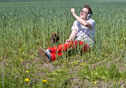 Photo: man relaxing man relaxing