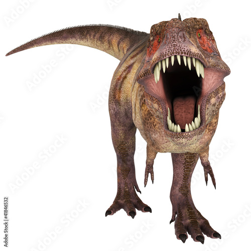 Illustration: tyranosaur red face to face tyranosaur red face to face