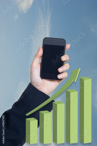 Photo: Business Hand holding smart phone Business Hand holding smart phone