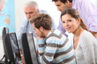 People on a computer course