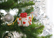 gift on christmas tree
