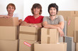 teenagers moving together into a new apartment