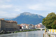 View of Grenoble with the wide river Isere.