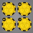 Vector: One, Two, Three, Four Bio hazard Circular Warning Label One, Two, Three, Four Bio hazard Circular Warning Label