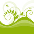 Floral, Frühling, Grün, Swirl, Sommer, abstrakt, Blätter, Blatt