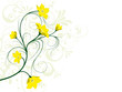 Floral, Frühling, Gelb, Blume, Sommer, abstrakt, Swirl, Blüte