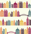 seamless pattern with city silhouette